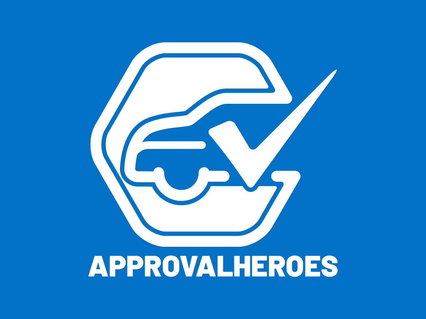 Approval Heroes - Revolutionizing the Automotive Industry Approval Heroes Logo in white on a blue background.