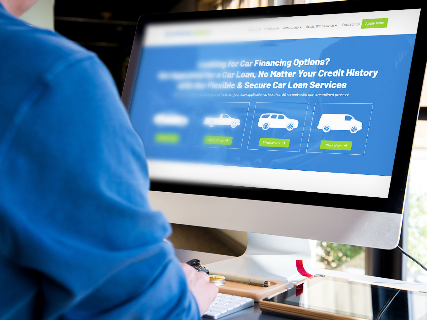 Approval Heroes Car Loan Application A person filling out an online car loan application form on a computer