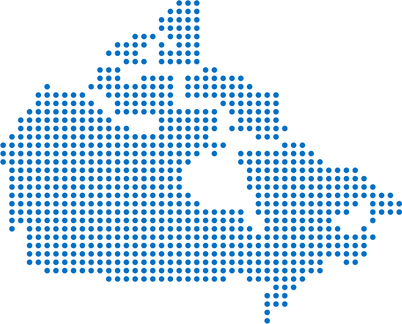 Map of Canada dotted map of Canada